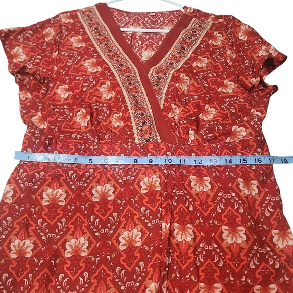 Floral Pattern Cotton short sleeves Dress. XL - Picture 11 of 12